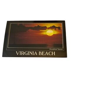 Vintage Virginia Beach Postcard Oceanfront Sunrise Souvenir Coastal Decor